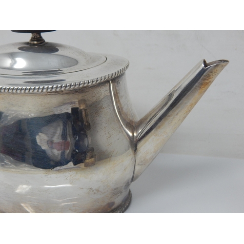 100I - Edwardian Silver Batchelors Teapot Hallmarked London 1908 by William Hutton & Son: Weight 350g