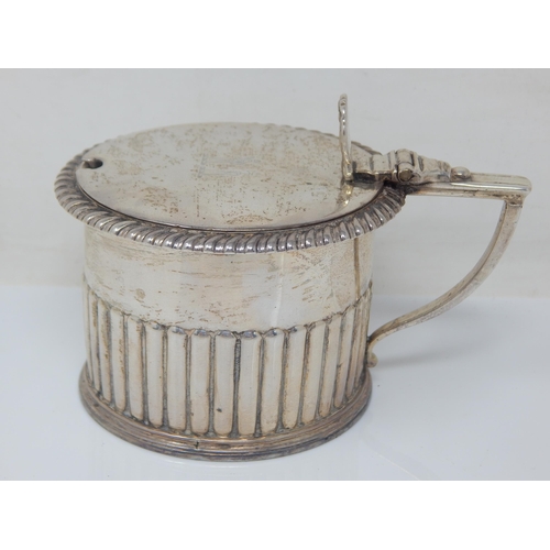 100L - George IV Silver Drum Mustard Pot: Hallmarked London 1824 by William Eley & William Fearn: No Liner.... 