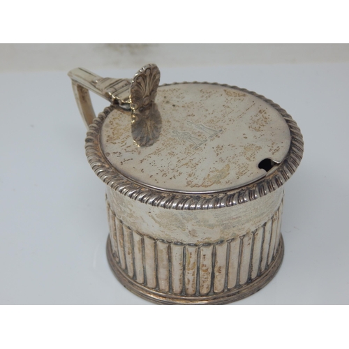 100L - George IV Silver Drum Mustard Pot: Hallmarked London 1824 by William Eley & William Fearn: No Liner.... 