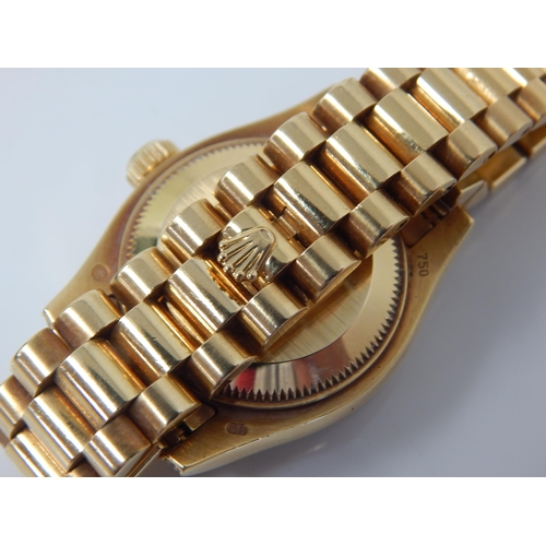 150A - ROLEX: Ladies 18ct Gold Rolex Oyster Perpetual Datejust 2009 (Ref. 179238) Serial No. V---324. White... 