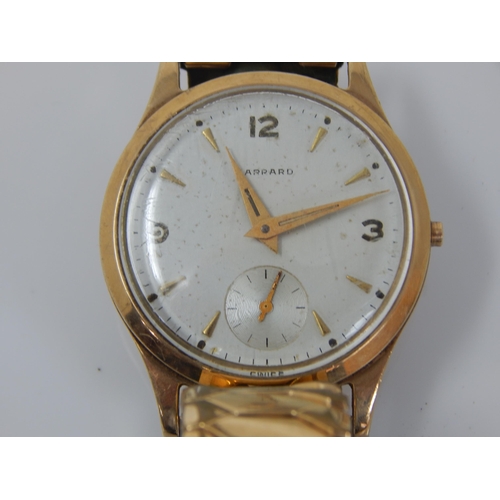 106 - Gentleman's 9ct Gold Garard Wristwatch with Presentation Inscription from De-Havilland on Gold Plate... 