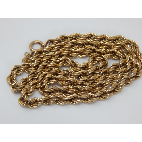 110 - 9ct Gold Rope Chain: Length 50cm: Weight 9.52g