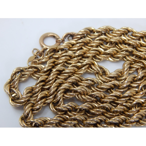 110 - 9ct Gold Rope Chain: Length 50cm: Weight 9.52g