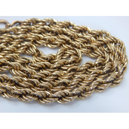 110 - 9ct Gold Rope Chain: Length 50cm: Weight 9.52g