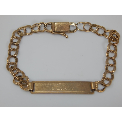 111 - 9ct Gold Identity Bracelet: Weight 8.44g