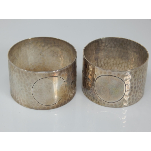 121 - A Pair of Silver Napkin Rings (Not Personalised) Hallmarked Birmingham 1941/2 by George Unite: Weigh... 