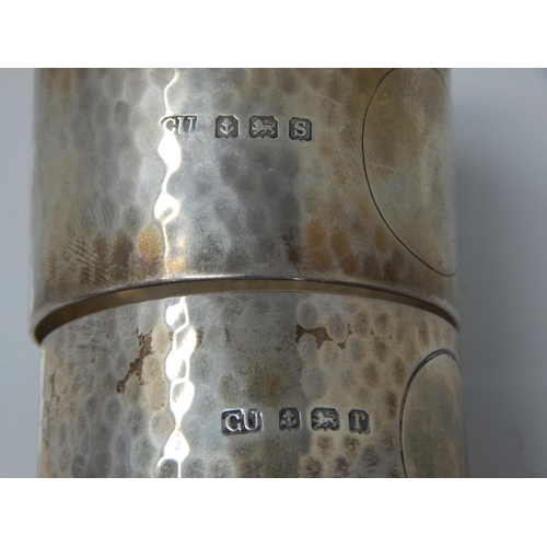 121 - A Pair of Silver Napkin Rings (Not Personalised) Hallmarked Birmingham 1941/2 by George Unite: Weigh... 