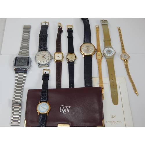 122 - A Group of Gentleman's & Ladies Wristwatches Including a Ladies 18ct Gold Plated Raymond Weil, Gents... 