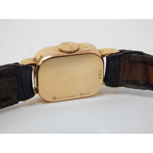 149 - Boucheron - A vintage 18ct gold lady’s cocktail watch in original box. Case signed: 'Boucheron, Pari... 