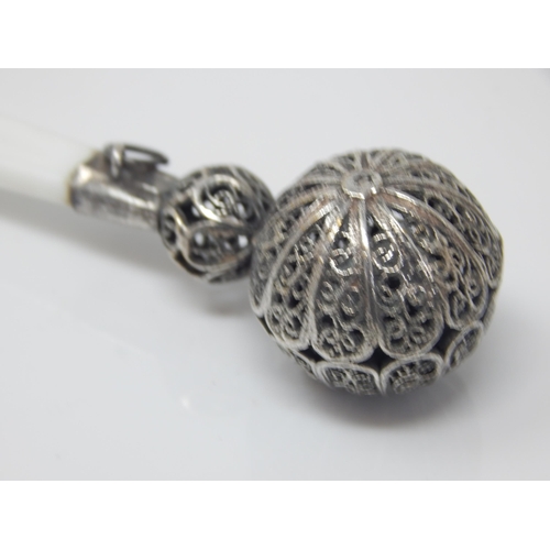 154 - Late C19/early C20 eastern silver filigree child’s rattle