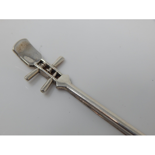 159 - Vintage Japanese sterling silver novelty caster modelled as a shamisen (approx 11cm)