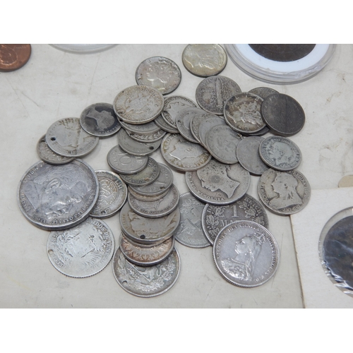 23 - A Quantity of Coins & Banknotes Including Some Silver (lot)