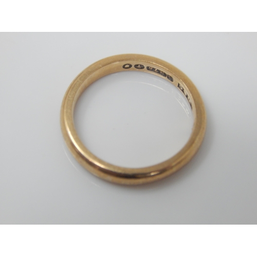 96 - 9ct Gold Wedding Ring: Size J: Weight 2.64g