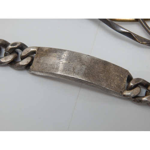 296 - Quantity of Silver Torque Collar Necklaces together with a Heavy Identity Bracelet (Not Personalised... 