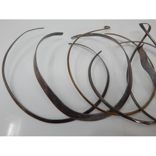 296 - Quantity of Silver Torque Collar Necklaces together with a Heavy Identity Bracelet (Not Personalised... 