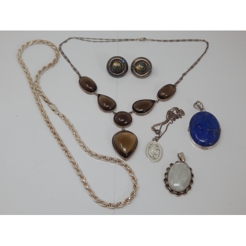298 - Quantity of Silver Jewellery Including Heavy Silver Necklace: Gross weight 215g gross