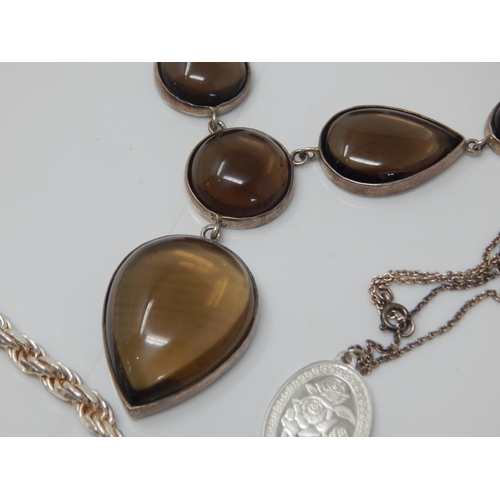 298 - Quantity of Silver Jewellery Including Heavy Silver Necklace: Gross weight 215g gross