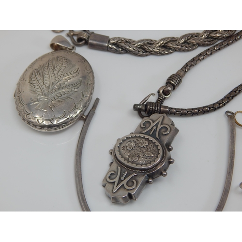 301 - Quantity of Silver, Some Antique Including Locket & Victorian Brooch: Gross weight 270g