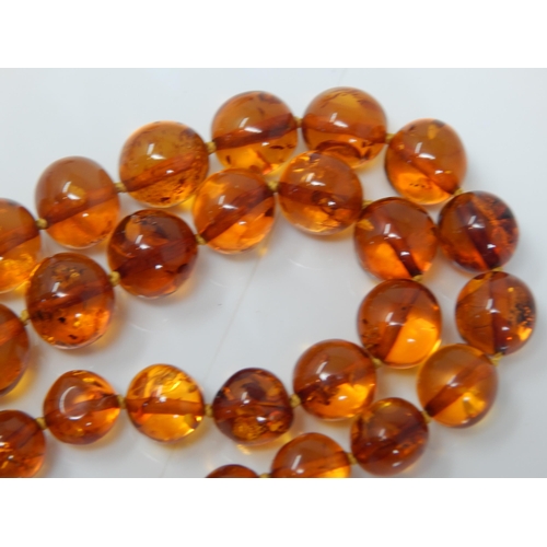 307 - Danish Silver Mounted Amber Necklace: Gross weight 152g