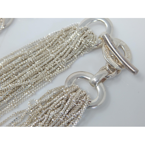 314 - Links of London Hallmarked Silver Necklace & Bracelet Set: Weight 170g