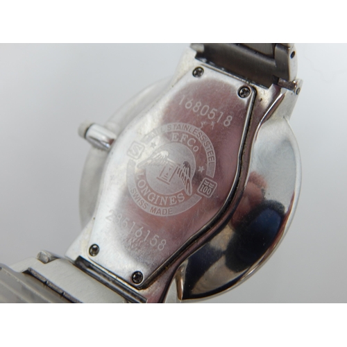 315 - Gentleman's & Ladies Matching Longines Sapphire Stainless Steel Wristwatches on Original Bracelet St... 