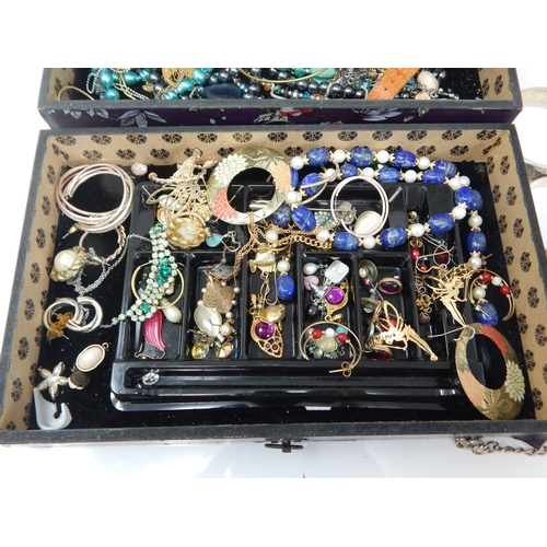 85 - A Quantity of Silver Jewellery (84g) together with a Large Collection of Costume Jewellery in a Jewe... 