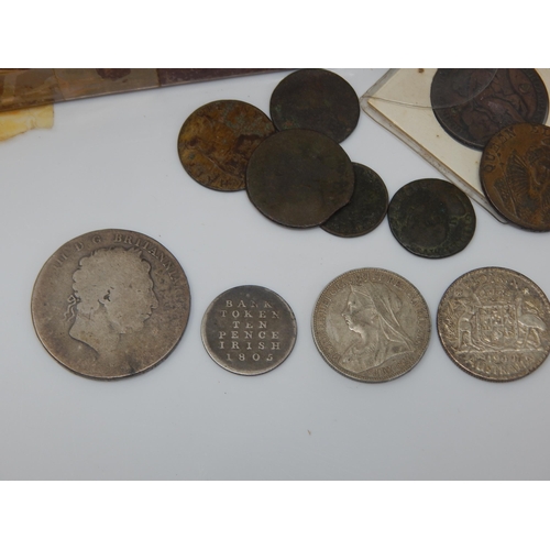 22 - A Quantity of Coins Including an Irish George III Silver 10 Pence Bank Token 1805 , George III Silve... 