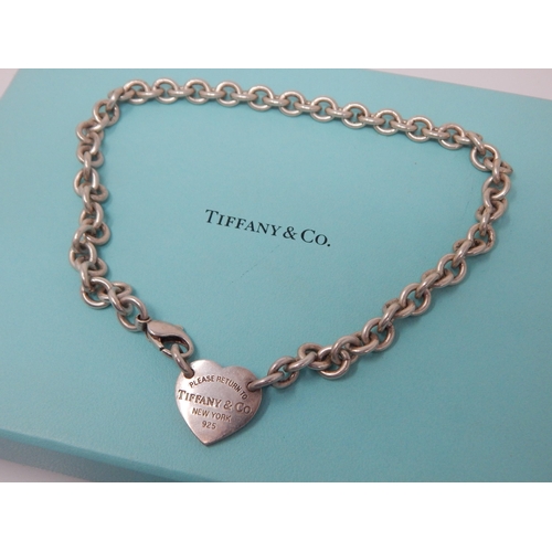 324 - Genuine Tiffany & Co Silver Necklace 40cm: Hallmarked London 2007 & Silver Bracelet 19cm Hallmarked ... 