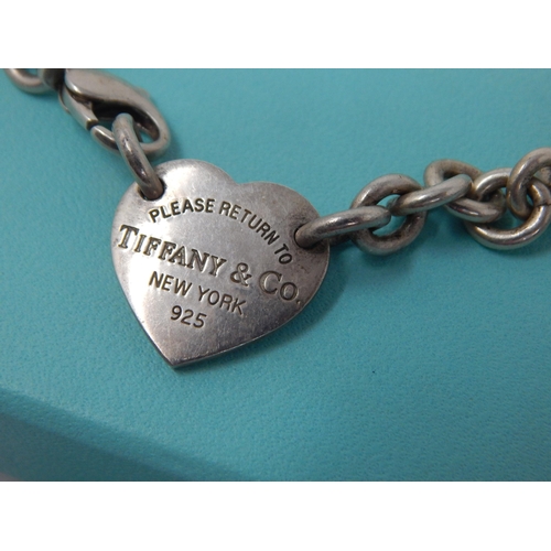 324 - Genuine Tiffany & Co Silver Necklace 40cm: Hallmarked London 2007 & Silver Bracelet 19cm Hallmarked ... 
