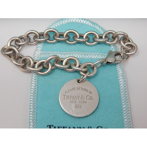 324 - Genuine Tiffany & Co Silver Necklace 40cm: Hallmarked London 2007 & Silver Bracelet 19cm Hallmarked ... 
