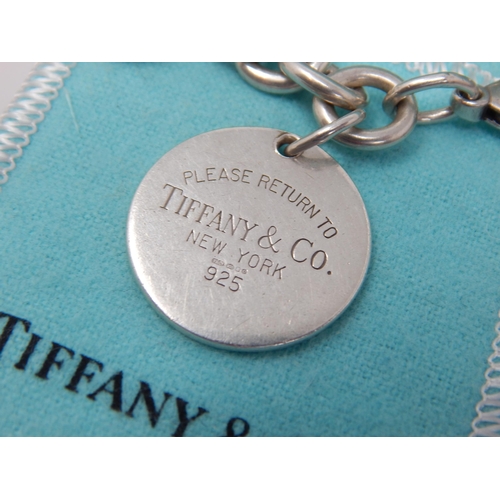 324 - Genuine Tiffany & Co Silver Necklace 40cm: Hallmarked London 2007 & Silver Bracelet 19cm Hallmarked ... 
