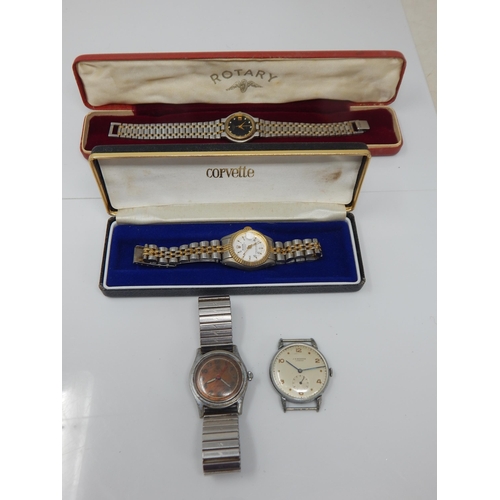 326 - Gentleman's J. W. Benson Stainless Steel Wristwatch with Subsidiary Seconds Dial together with a Swi... 