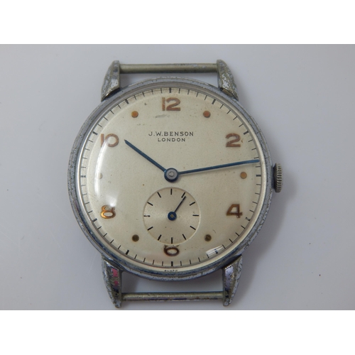 326 - Gentleman's J. W. Benson Stainless Steel Wristwatch with Subsidiary Seconds Dial together with a Swi... 