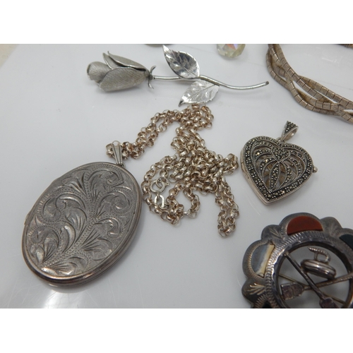 327 - A Quantity of Silver Jewellery: Weight 260g together with some white metal Jewellery