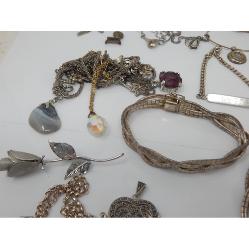 327 - A Quantity of Silver Jewellery: Weight 260g together with some white metal Jewellery