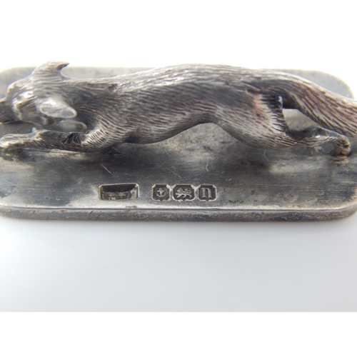 328 - Silver Fox Desk Seal: Hallmarked Birmingham 1912 by Cohen & Cohen