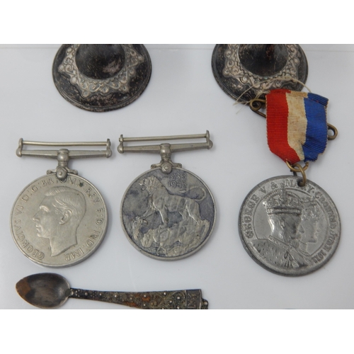 330 - A Quantity of Silver Including a Chick Pin Cushion, Candlesticks, Articulated Fish Pendant etc toget... 