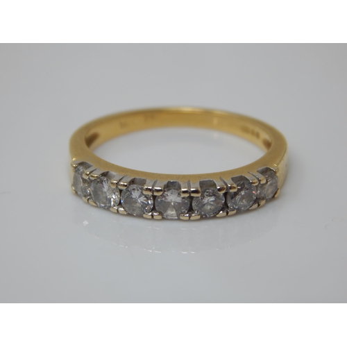 55 - 18ct Gold Seven Stone Diamond Ring: Size L: Weight 3.24g