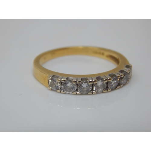 55 - 18ct Gold Seven Stone Diamond Ring: Size L: Weight 3.24g