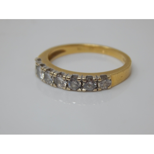 55 - 18ct Gold Seven Stone Diamond Ring: Size L: Weight 3.24g