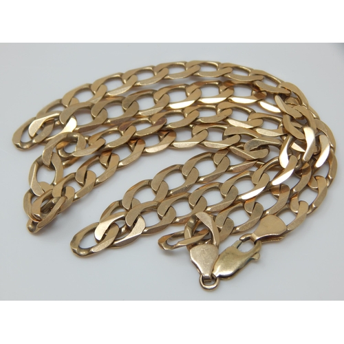 56 - 9ct Gold Curb Link Chain: Length 52cm: Weight 28.39g