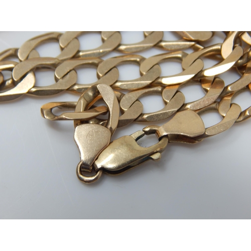 56 - 9ct Gold Curb Link Chain: Length 52cm: Weight 28.39g