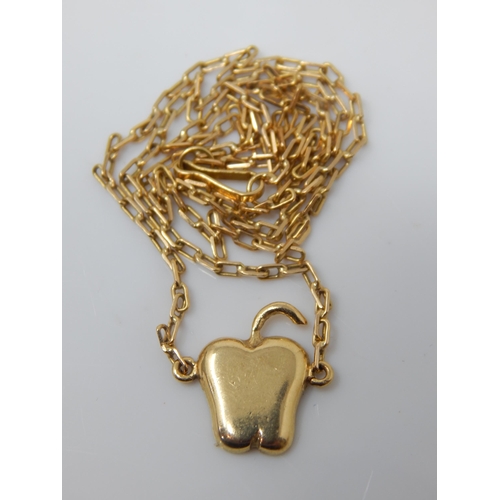 58 - 18ct Gold Apple Pendant Necklace: Weight 5.02g