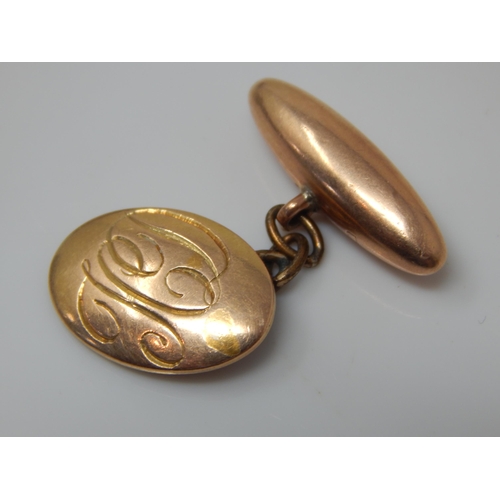 64 - 9ct Gold Single Cufflink: Weight 3.30g