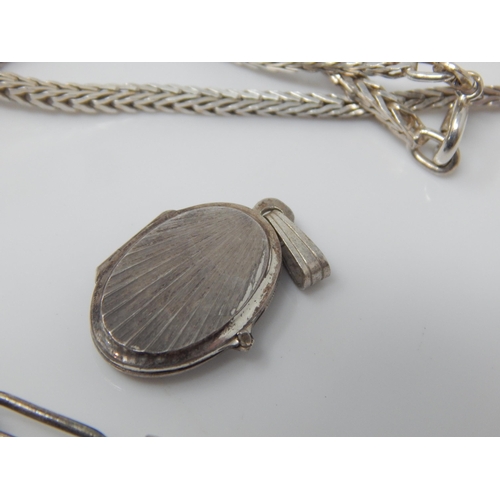 69 - A Group of Hallmarked Silver Jewellery Including Ingot Pendant Necklace, Bracelets, Cufflinks etc.