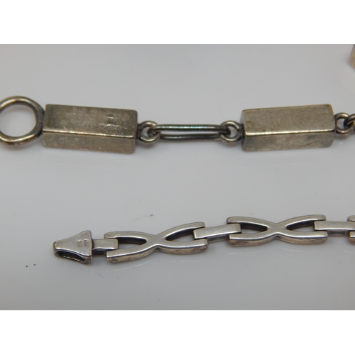 69 - A Group of Hallmarked Silver Jewellery Including Ingot Pendant Necklace, Bracelets, Cufflinks etc.