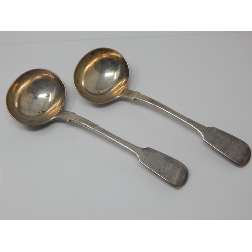 73 - A Pair of Victorian Silver Sauce Ladles Hallmarked London 1864 by George Adams: Weight 150g