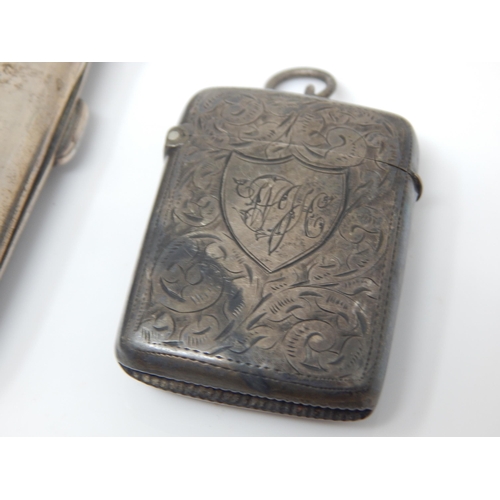 74 - A Quantity of Georgian, Victorian & Later Hallmarked Silver Including Cigarette Case, Vesta, Spoons ... 