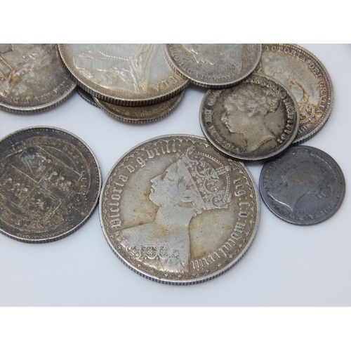 41 - A Quantity of QV Silver (925 standard) Coinage 130g together with later silver coinage.