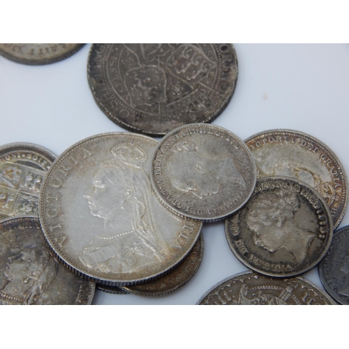 41 - A Quantity of QV Silver (925 standard) Coinage 130g together with later silver coinage.